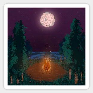 Pixel Campfire Sticker